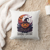 ベーシックウィッチハロウィンカボチャ三日月魔法鍋 クッション (ブランケット)