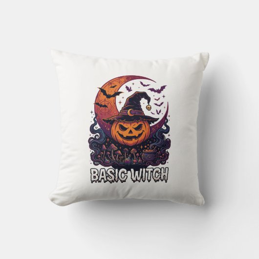 ベーシックウィッチハロウィンカボチャ三日月魔法鍋 クッション (正面)