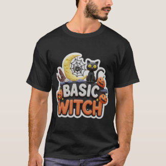 ベーシックウィッチハロウィン3Dイラスト Tシャツ