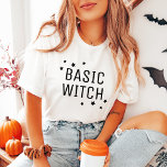 ベーシックウィッチモダンウメンズハロウィーン トライブレンドＴシャツ<br><div class="desc">「基本の魔女」おもしろいの女性の白いハロウィーンTシャツは、星の形のアクセントとモダンタイポグラフィの黒いデザインを備えている。</div>