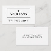 ベーシッククリーン白黒ユアロゴドリンクチケット 割引カード (正面/裏面)