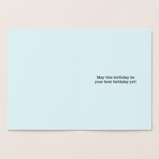 ベーシックゴールドフォイル60th誕生日グリーティングカード 箔カード (内部)