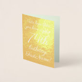 ベーシックゴールドフォイル74th誕生日グリーティングカード 箔カード (正面)