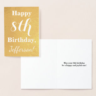 ベーシックゴールドフォイル8誕生日+名前をカスタムする 箔カード