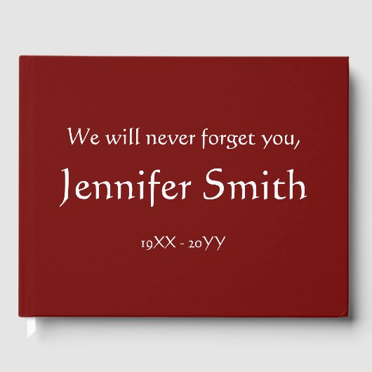 ベーシックシンプル悔やみや弔慰ゲストブック ゲストブック (正面)