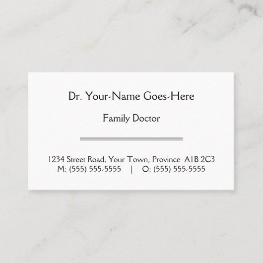 ベーシックシンプル・ビジネス・カード 名刺 (正面)