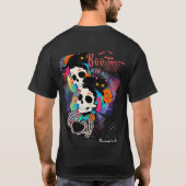 ベーシックダークTシャツ（スカルと黒猫のハロウィーンTシャツ）   Tシャツ (裏面)