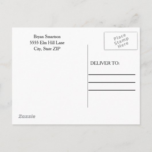 ベーシックパープル卒業パーティフォト招待状 インビテーションポストカード (裏面)