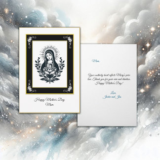 ベーシックブラックヴァージンメアリーマザーズデイ カード