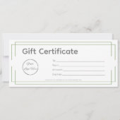 ベーシックホワイトグリーンロゴビジネスのギフト券 (裏面)