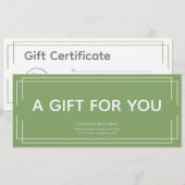 ベーシックホワイトグリーンロゴビジネスのギフト券 (正面/裏面)