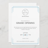 ベーシックホワイトブルー多目的ビジネスイベント 招待状 (正面/裏面)