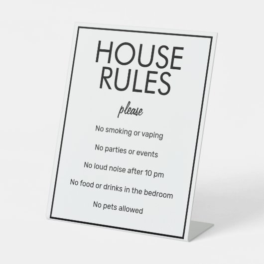 ベーシックモダンホワイトハウスルールズゲストハウスペデスタルサイン 台座サイン (正面)
