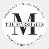 ベーシックモノグラムファミリーファームまたはビジネス ラウンドシール (正面)