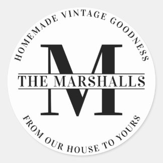 ベーシックモノグラムファミリーファームまたはビジネス ラウンドシール