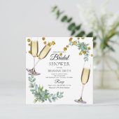 ベーシックユーカリプトゥスグリーンブライダルシャワー 招待状 (スタンド正面)