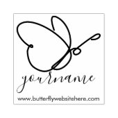 ベーシックラインアートスケッチシグネチャーバタフライ ラバースタンプ (インプリント)