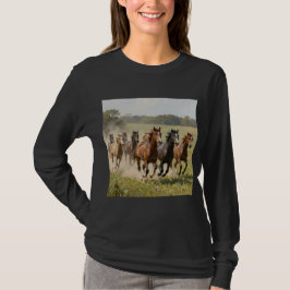 ベーシックロングスリーブTシャツの馬 Tシャツ