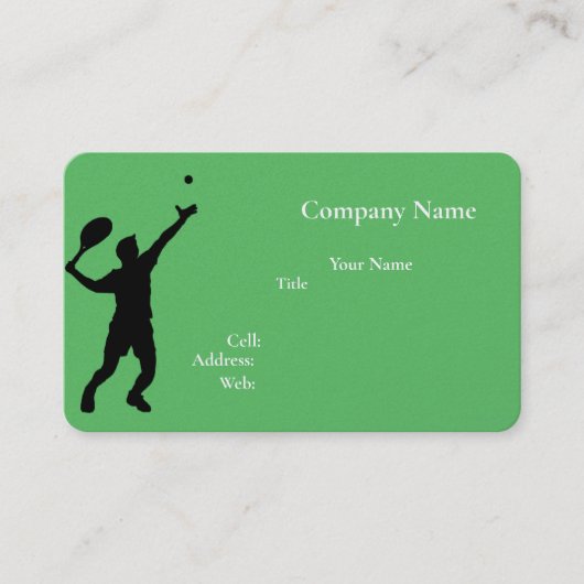 ベーシック白テンプレート名刺テニス 名刺 (正面)