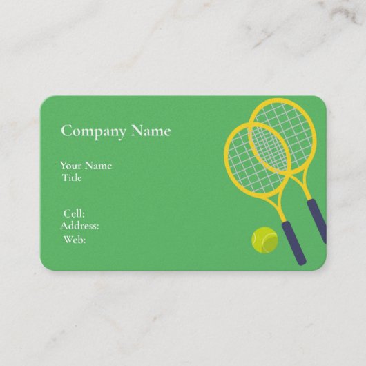 ベーシック白テンプレート名刺テニス 名刺 (正面)