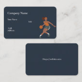 ベーシック白テンプレート名刺バスケットボール 名刺 (正面/裏面)