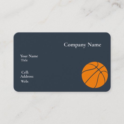 ベーシック白テンプレート名刺バスケットボール 名刺 (正面)