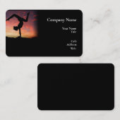 ベーシック白テンプレート名刺ヨガ 名刺 (正面/裏面)