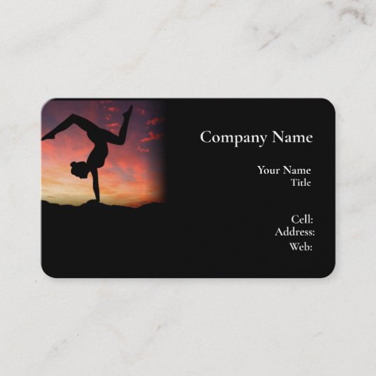 ベーシック白テンプレート名刺ヨガ 名刺 (正面)