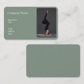 ベーシック白テンプレート名刺ヨガ 名刺 (正面/裏面)