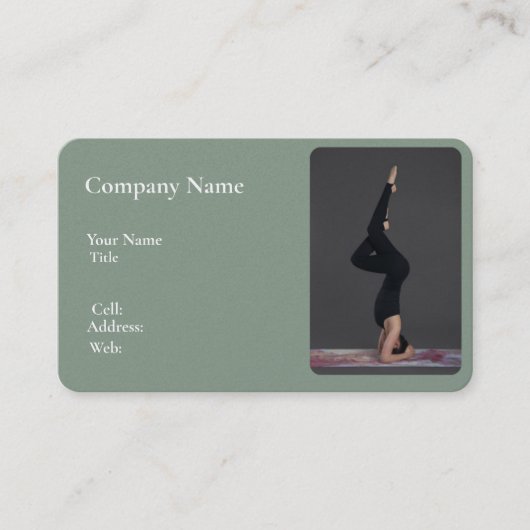 ベーシック白テンプレート名刺ヨガ 名刺 (正面)