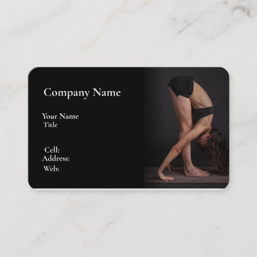 ベーシック白テンプレート名刺ヨガ 名刺 (正面)