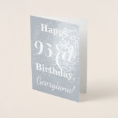 ベーシック銀箔「HAPPY 93誕生日」+名称 箔カード (正面)