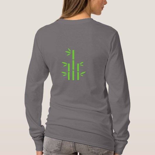 ベーシック長袖Tシャツ(スモークグレー鮮やか) Tシャツ (裏面)