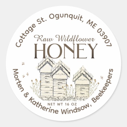 ベーシック養蜂家の裏庭ハイブラベル ラウンドシール (正面)