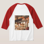 ベーシック3/4スリーブラグランTシャツ男性への Tシャツ (レイダウン裏面)