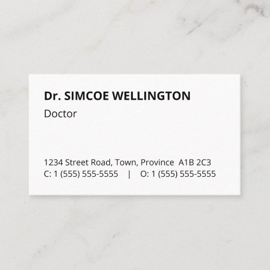 ベーシック、ハンブル、プロフェッショナル名刺 名刺 (正面)