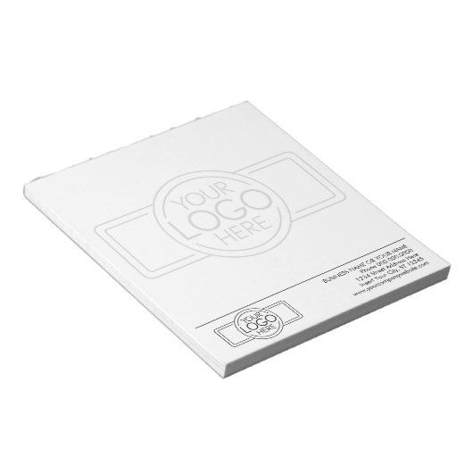 ベーシック（ビジネス用ロゴの透かし付き） ノートパッド (アングル)