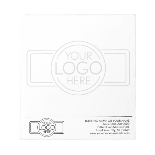 ベーシック（ビジネス用ロゴの透かし付き） ノートパッド (正面)