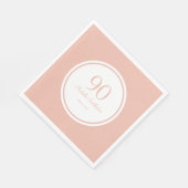 ベーシック・ピンク・ホワイト90th誕生日パーティー スタンダードランチョンナプキン (角)