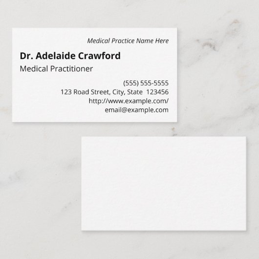 ベーシック、プレーン、およびビミニマルジネスカード 名刺 (正面/裏面)