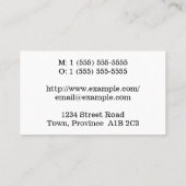 ベーシック、プロフェッショナル名刺 名刺 (裏面)