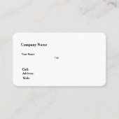 ベーシック・ホワイト・テンプレート・ビジネス・カード 名刺 (正面)