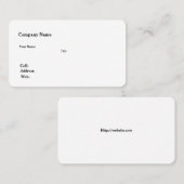 ベーシック・ホワイト・テンプレート・ビジネス・カード 名刺 (正面/裏面)