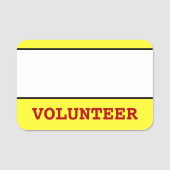 ベーシック、ミニマルシンプルリスト、「VOLUNTEER」の名前タグ 名札 (正面)