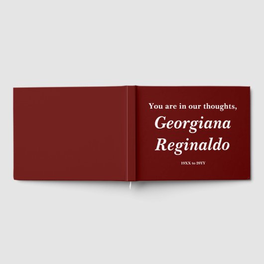 ベーシック、悲しい悔やみや弔慰ゲストブック ゲストブック (全面)