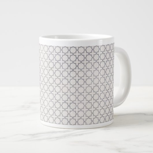 ベージイスラム幾何学パターン ジャンボコーヒーマグカップ (正面右)
