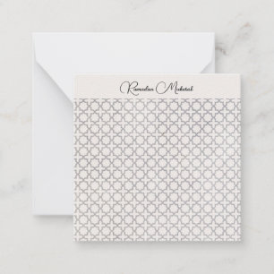 ベージイスラム幾何学パターン ノートカード