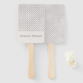 ベージイスラム幾何学パターン ハンドファン (正面&裏面)