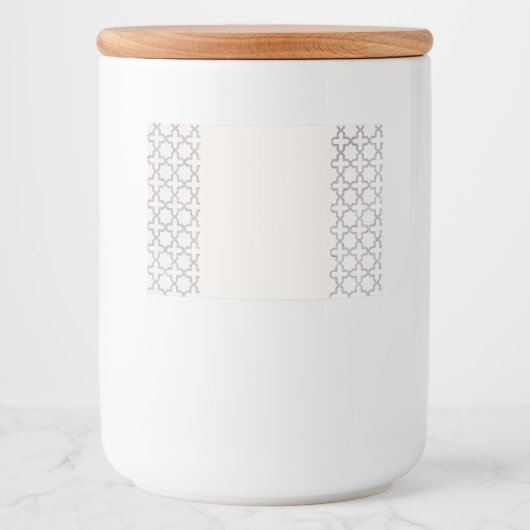 ベージイスラム幾何学パターン フードラベル (正面)