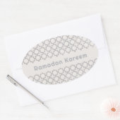 ベージイスラム幾何学パターン 楕円形シール (封筒)